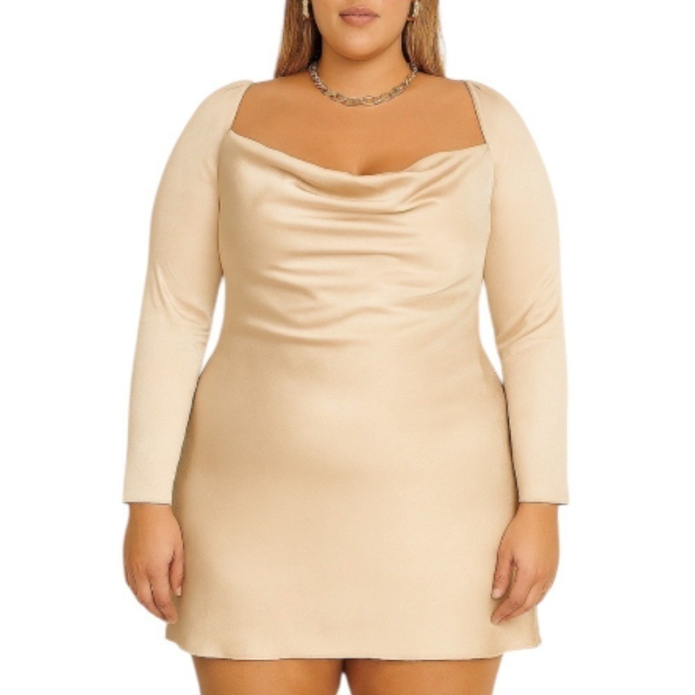 Princess Polly Women's Cream Long Sleeve Dress Size 10